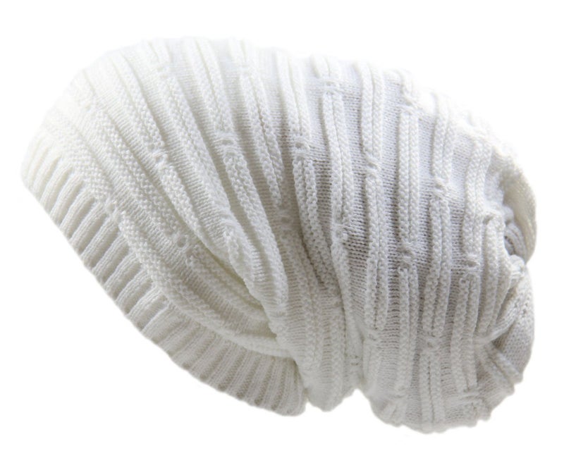RW Rasta Stretch Long Beanie Hats (White) - Image 2